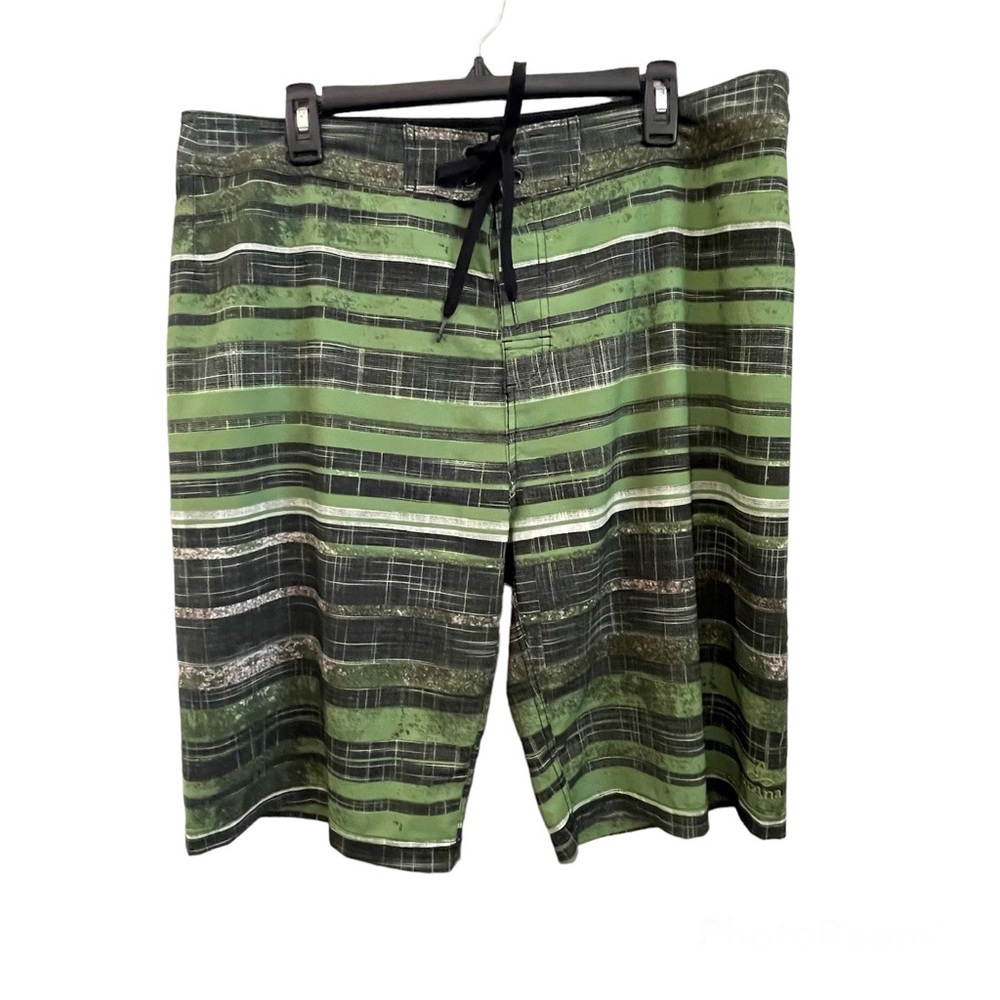 Prana Men’s Swim Trunks, Green print - 36